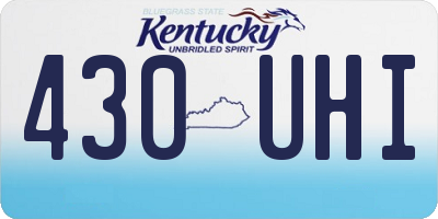 KY license plate 430UHI