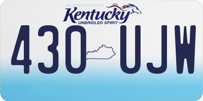 KY license plate 430UJW