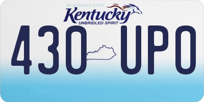 KY license plate 430UPO