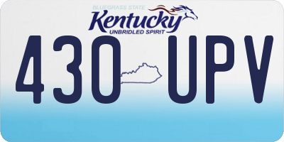 KY license plate 430UPV