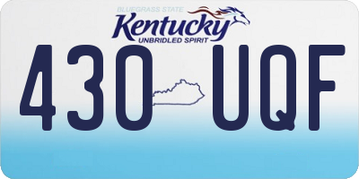 KY license plate 430UQF