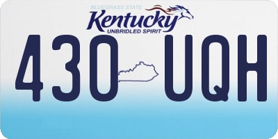 KY license plate 430UQH