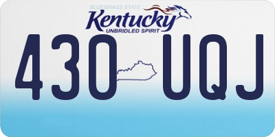 KY license plate 430UQJ