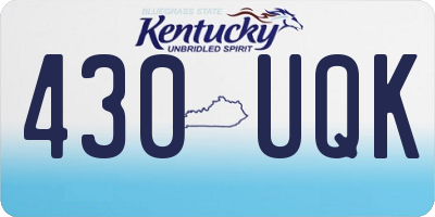KY license plate 430UQK