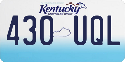 KY license plate 430UQL
