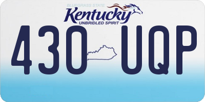 KY license plate 430UQP