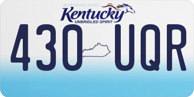 KY license plate 430UQR