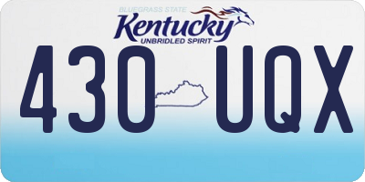 KY license plate 430UQX