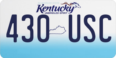 KY license plate 430USC