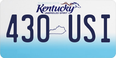 KY license plate 430USI