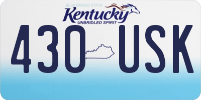 KY license plate 430USK