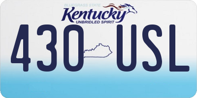 KY license plate 430USL