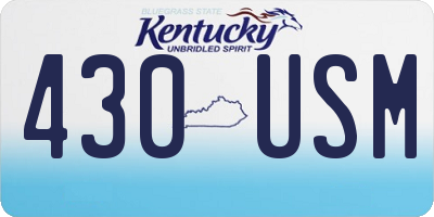 KY license plate 430USM