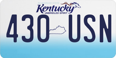 KY license plate 430USN