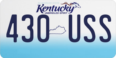 KY license plate 430USS