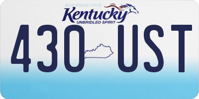 KY license plate 430UST