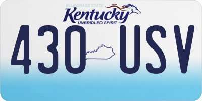KY license plate 430USV