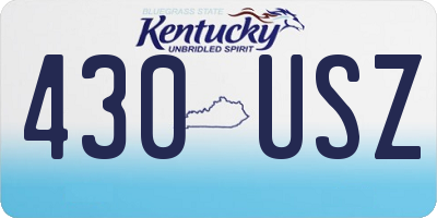 KY license plate 430USZ