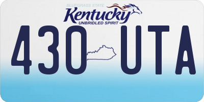 KY license plate 430UTA