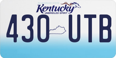 KY license plate 430UTB