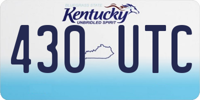 KY license plate 430UTC