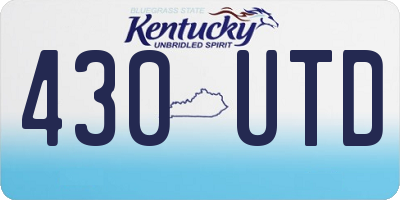 KY license plate 430UTD