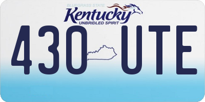 KY license plate 430UTE