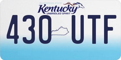 KY license plate 430UTF