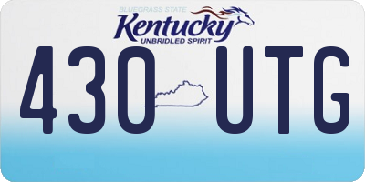 KY license plate 430UTG