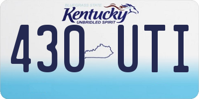 KY license plate 430UTI
