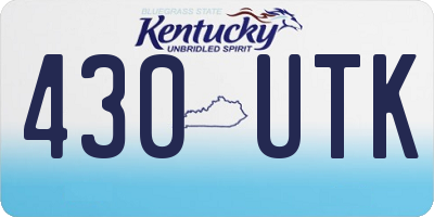 KY license plate 430UTK