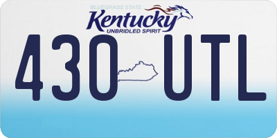 KY license plate 430UTL