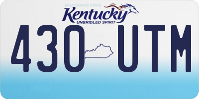 KY license plate 430UTM