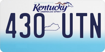 KY license plate 430UTN