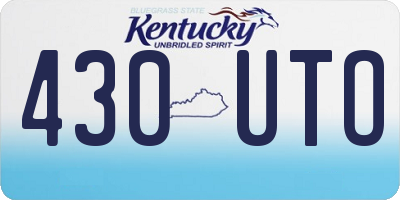 KY license plate 430UTO