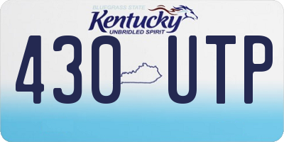 KY license plate 430UTP