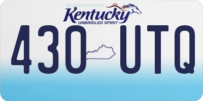 KY license plate 430UTQ