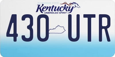 KY license plate 430UTR
