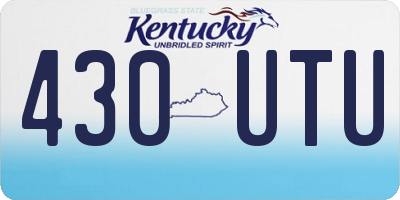 KY license plate 430UTU