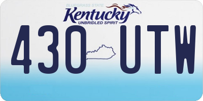 KY license plate 430UTW