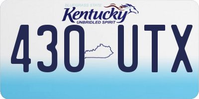 KY license plate 430UTX