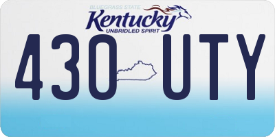 KY license plate 430UTY