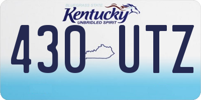 KY license plate 430UTZ