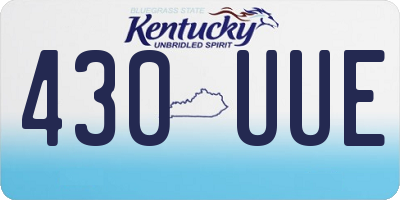 KY license plate 430UUE