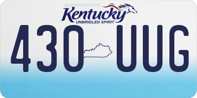 KY license plate 430UUG