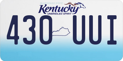 KY license plate 430UUI