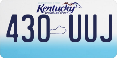 KY license plate 430UUJ
