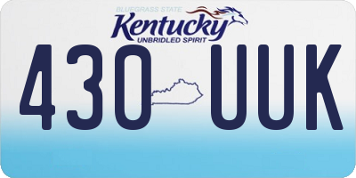 KY license plate 430UUK