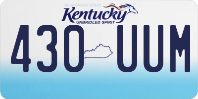 KY license plate 430UUM