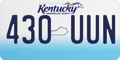 KY license plate 430UUN